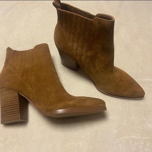 Marc Fisher Booties, genuine suede cognac color size 8.5 New